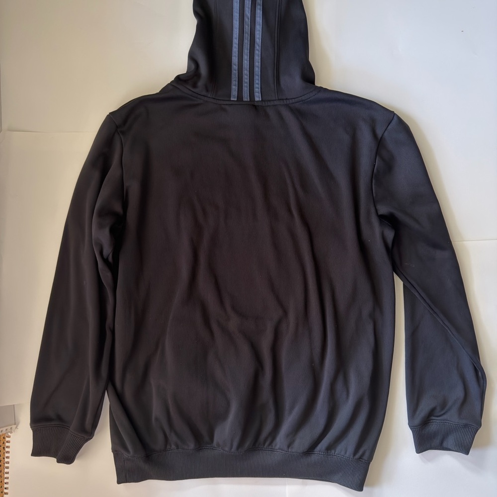 adidas Black Hoodie with Red Logo and Lined Hood - Picture 2 of 2